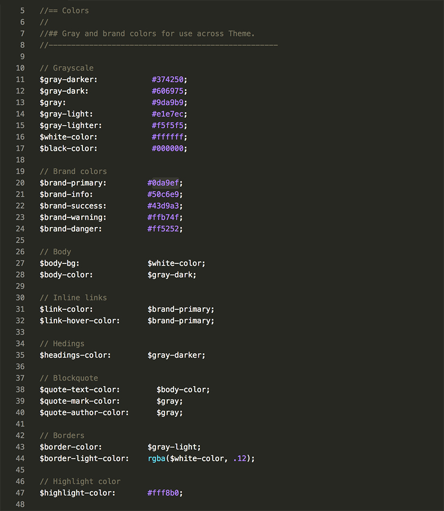 Sass Variables